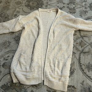 Cat & Jack Cream Textured Knit Cardigan